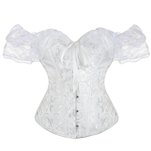Corset <span class=keywords><strong>bustier</strong></span> vintage gothique à lacets floraux pour femme, sculptant le corps, style <span class=keywords><strong>court</strong></span>, haut de lingerie tissé - Product Image 6