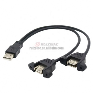 แบ่งออกเป็นสายเคเบิล USB ตัวเมีย1สายลาก2ที่มีรูสกรูคงที่ - Product Image 5