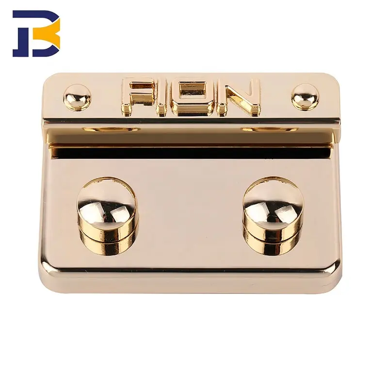 Serrure de sac en métal avec logo pour femmes 30mm Light Gold Twist Press Lock For For Handbags Bagages Leather Accessories