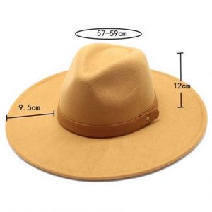 Chapeaux Fedora en feutre unisexe en gros, bord large de 9,5 cm, style vintage pour hommes et femmes, avec bande décorative, pour la pêche et les fêtes - Product Image 2