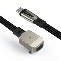 Câble de charge rapide Tesla Model 3/Y - 27W PD 3A Type-C vers Type-C, design coudé à 90 degrés avec alliage d'aluminium pour iPhone