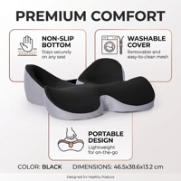 Coussin de siège en mousse à mémoire de forme pour soutien des hanches, oreiller orthopédique pour soulager les douleurs aux hanches, coussin lombaire pour les employés de bureau