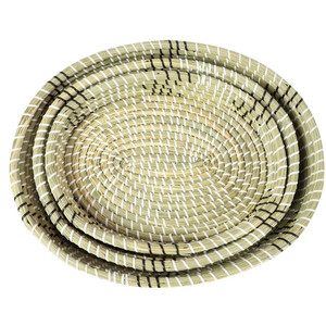 Naturel Herbiers Tissé Panier Ronde Plateau de service Panier Tissé À La Main Du Vietnam - Product Image 1