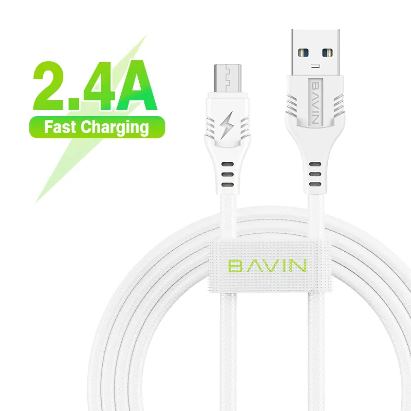 BAVIN Custom Wholesale Micro USB Type C 5V 2.4A 12W Quick Mobile Phone Fast Charging Data Cable for Android Apple CB212