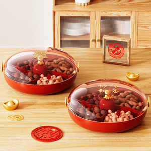 Plateau de fruits rouges avec couvercle pour la célébration du Nouvel An chinois, plateau de service pour collations à usage domestique - Product Image 1
