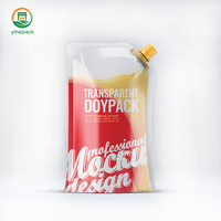 16oz kinderveilige dop vloeibare verpakking drank pindakaas ketchup quad seal spout honing pouch poeder zak 30ml 200ml op maat