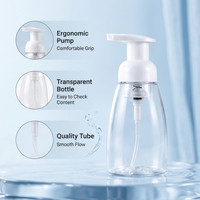 Flacon pompe à mousse ovale en PET réutilisable 250ml/300ml vide pour savon liquide, désinfectant pour les mains, nettoyant visage