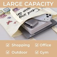 Sac en toile à motif personnalisé, grande capacité, sac à main réutilisable, design personnalisé pour le campus, les pique-niques, les librairies et les sorties du week-end