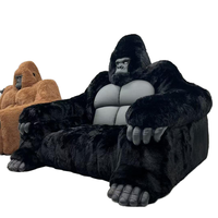 Canapé-lit de luxe design en forme de gorille ou d'ours King Kong, personnalisation AI des meubles, personnalité unique