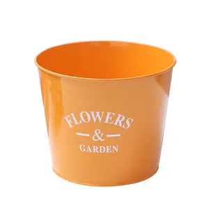 Round metal iron flower pot color paint iron pot bucket flower&garden bucket flower shop decor
