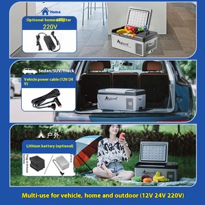 Réfrigérateur à compresseur double usage 12V/24V pour voiture, maison et camion - Capacité en plastique de 40 à 60L, faible bruit, affichage numérique, -20°C à 20°C - Product Image 6