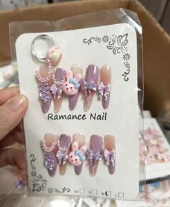 Uñas Postizas Hechas a Mano con Diseño <span class=keywords><strong>de</strong></span> Oso y Fresa, Lindas y Divertidas <span class=keywords><strong>para</strong></span> Mujeres y Niñas, <span class=keywords><strong>Venta</strong></span> al por Mayor <span class=keywords><strong>para</strong></span> Transmisiones en Vivo <span class=keywords><strong>de</strong></span> TikTok - Product Image 5