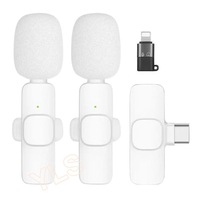 Mini 2Pack Microphone à revers sans fil Diffusion en direct Portable Plug-Play Double micro Enregistrement vidéo Microphone Lavalier sans fil