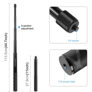 PULUZ Support de fixation pour guidon de moto en alliage d'aluminium, adaptateur de support de caméra, monopode, perche à selfie - Product Image 3
