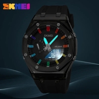 Jam Tangan Pria SKMEI Tahan Air 2 Waktu Digital dengan Fitur Countdown Stopwatch Lampu LED Gerakan Elektronik 2100