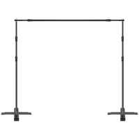 Support de fond télescopique invisible en alliage d'aluminium de 2,4 m pour studio photo, idéal pour mariages et événements