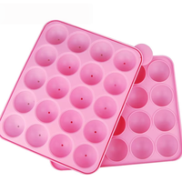 20-fach runde Silikonform für Lollipops, Lutscherform, Süßigkeitenform, DIY-Kuchenwerkzeug für Kinder, wiederverwendbar