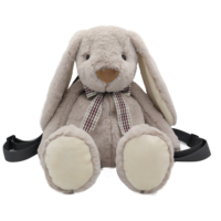 Lapin jouets en peluche personnalisé jouet sac d'école sacs à dos en peluche avec poupée en peluche lapin peluche sac de bonbons