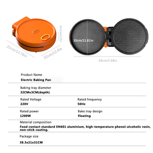 Commercio all'ingrosso 11 pollici doppio lato rivestimento antiaderente Pancake macchina per la <span class=keywords><strong>Pizza</strong></span> elettrica <span class=keywords><strong>teglia</strong></span> da forno crêpe Maker - Product Image 6