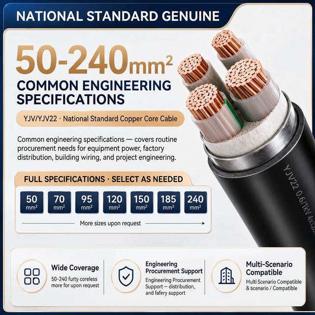 Flame Retardant YJV22 Armored Cable 35kV IEC 60332 PVC Sheath for Underground Industrial Installation