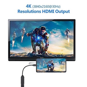 อะแดปเตอร์ Type-C เป็น <span class=keywords><strong>HDMI</strong></span> <span class=keywords><strong>สาย</strong></span> USB C เป็น HDTV 4K 60Hz สำหรับเชื่อมต่อหน้าจอโทรศัพท์ แล็ปท็อป Macbook แท็บเล็ตเข้ากับทีวีหรือจอภาพ - Product Image 6