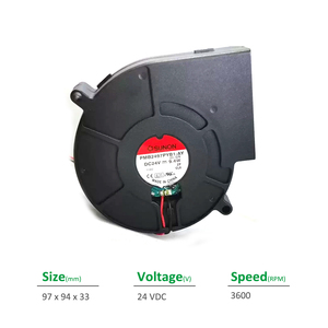 SUNON PMB2497PYB1-AY (2).GN 97x94x33mm 24VDC 290mA 9.4W 3600RPM 30.50CFM Ball Bearing OEM Cabinet Centrifugal Cooling Fan - Product Image 2