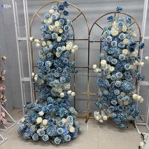 โรงงาน LEDA ผลิตผ้าปูพื้นลายดอกไม้สีฟ้าหม่นสำหรับงานอีเว้นท์ งานปาร์ตี้ งานแต่งงาน ฉากหลังงานวันเกิด ของตกแต่งงานปาร์ตี้ - Product Image 1