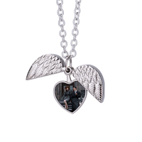 Collier avec pendentif en forme de cœur ouvert à imprimer soi-même, vente chaude, bijoux à sublimation, cadeau