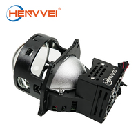 HENVVEI Phare LED puissant à faisceau long 75W 3.0 pouces S2 Bi LED avec lentille bleue, faisceau court 65W 6500K 4300 Lumens, lentille de projecteur LED