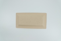 Assiettes rectangulaires jetables robustes 10*5 pouces en bagasse de canne à sucre compostable pour mariage et fête, compatibles réfrigérateur Teanhe