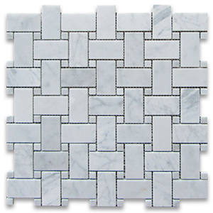 Mosaïque de <span class=keywords><strong>sol</strong></span> en marbre blanc de Carrare italien, mosaïque murale, plateau de <span class=keywords><strong>douche</strong></span> de salle de bain, dessus en marbre blanc de Carrare avec des points noirs, carrelage en tresse - Product Image 6