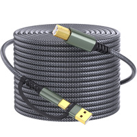 Cable USB 2 en 1 de 1m, 2m, 3m, USB-A y USB-C a USB-B 2.0, Trenzado de Nailon, en Stock, ¡Gran Venta!