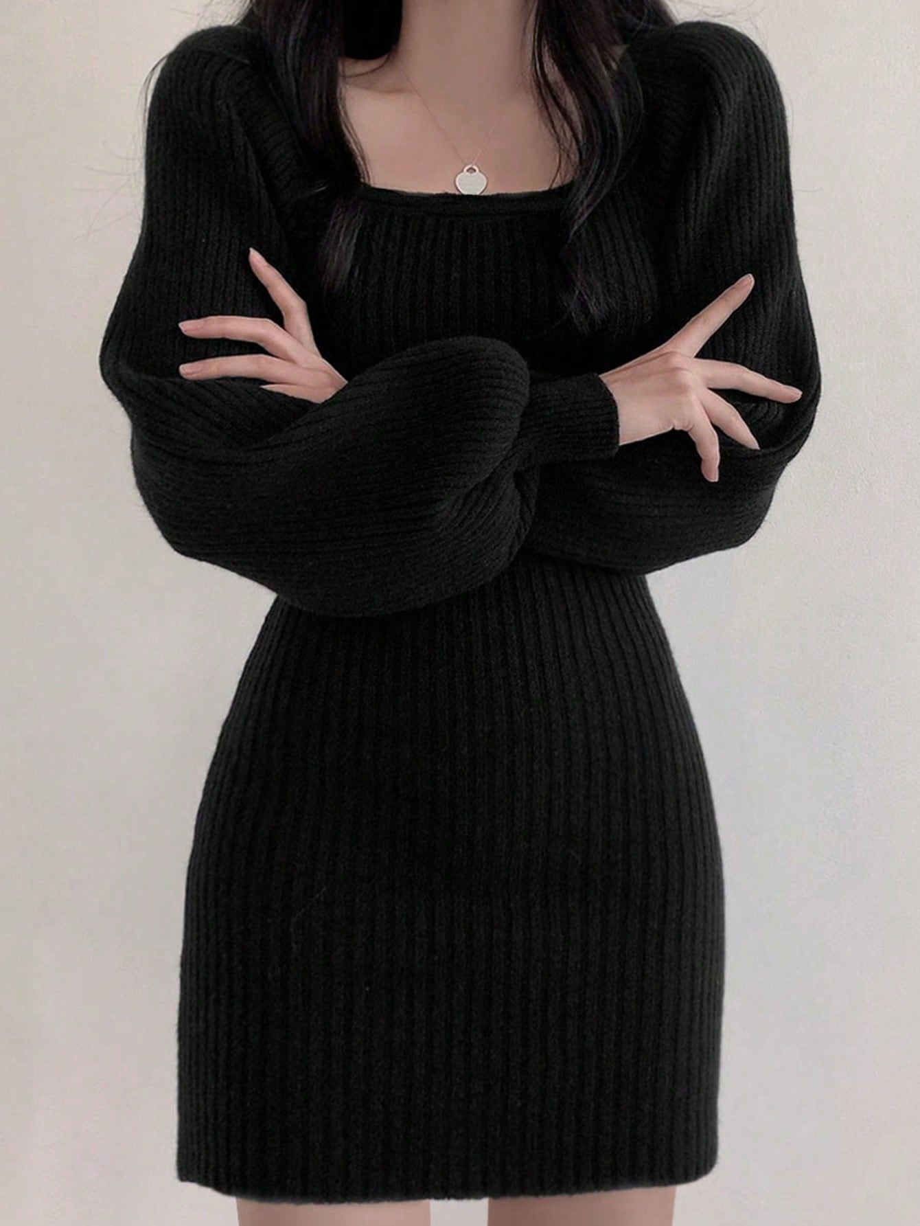 knit blue dress Moon Dance Open Back Short Sleeve Knit Midi Dress Steel Blue main image 0