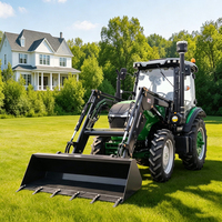 Tractor Agrícola de Ruedas de 80HP con Tracción en las 4 Ruedas, Cabina con Aire Acondicionado, Sistema Hidráulico Robusto y Elevación Alta para Operaciones en Campo