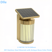 Lampe murale solaire extérieure IP44 1W 2W en acier inoxydable 201 avec diffuseur en verre, étanche, garantie 2 ans