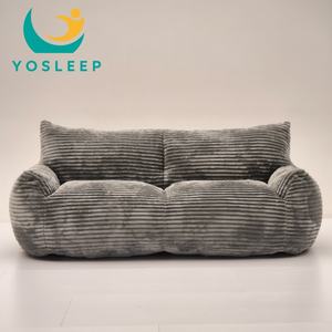 Sofa kacang kompresi desain Modern untuk ruang tamu Sofa kain Tempat duduk 3 tempat duduk busa berkepadatan tinggi nyaman - Product Image 2