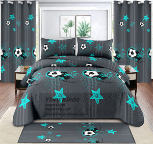 Recién llegado, habitación de sábanas para camas para niños, juego de sábanas de <span class=keywords><strong>colcha</strong></span> de tamaño doble con cortinas a juego - Product Image 2