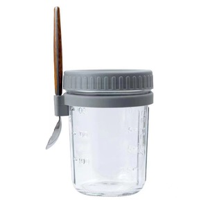 Botella de Vidrio Cilíndrica de 350 ml, Hermética, con Estampado en Caliente, Recipiente para Avena, Cereales, Frutas, Verduras, <span class=keywords><strong>Leche</strong></span>, Ensaladas - Product Image 4