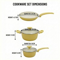 E-TOP Batteries de cuisine en aluminium forgé, Marmites en aluminium, Ensemble de casseroles en céramique pour la cuisson, Vente en gros