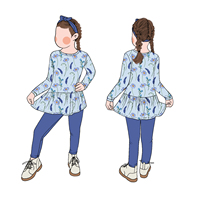Ensemble deux pièces de qualité supérieure pour filles, style simple, haut à volants et leggings, idéal pour un usage quotidien