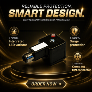 EB-G1N02VL1C-12MD ขั้วต่อตัวผู้ M12 รุ่น EB-G1N02VL1C-12MD ปลั๊กวงกลม 3 ขา พร้อมวาริสเตอร์ LED สำหรับระบบอัตโนมัติ - Product Image 3