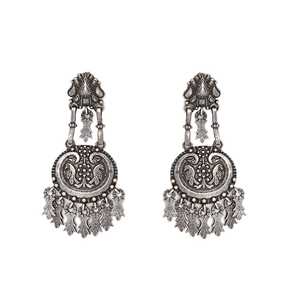 ต่างหูสไตล์ชนเผ่าสีดำจากหินออกซิไดซ์ชุดเครื่องประดับทองเหลืองทันสมัยสำหรับสวมใส่สบายๆและสำนักงานแรงบันดาลใจจากอินเดีย - Product Image 2