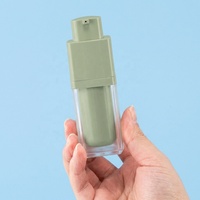 Flacon pompe sans air en plastique givré personnalisé pour crème pour les yeux, soin de la peau, sérum, avec bouchon à vis 15ml 30ml 50ml