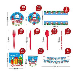 Platos de fiesta de Navidad muñeco de nieve platos de papel desechables invierno vacaciones cena postre platos Navidad lindo festivo vajilla - Product Image 4