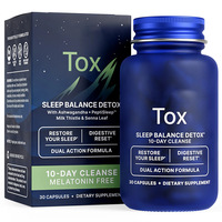 Capsules Détox pour l'Équilibre du Sommeil |   Programme de nettoyage de 10 jours 7-en-1 avec Ashwagandha, L-Théanine, Chardon-Marie et GABA |   OEM, certifié GMP
