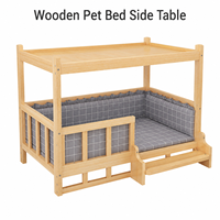 Lit pour chien et chat en bois massif, design moderne, amovible, lavable, durable, écoresponsable, pour grandes races (Teddy, Golden Retriever)