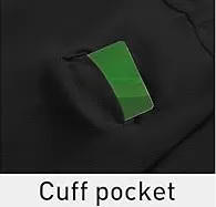 Polo à col noir élégant pour hommes 95% polyester 5% spandex doux et respirant avec poche sur les poignets - Product Image 5