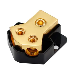 Power Distribution Block Car Audio 2 Way Ground Distribution Block 0/2/4 Gauge in 4/8/10 Gauge Out Amp Distribution Block