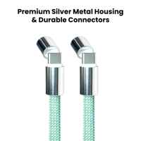 Cable de Carga USB Trenzado de Nailon 3 en 1 de 1.6M, Carga Rápida de 60W + Adaptador de Corriente USB-C PD de 65W para Teléfonos Celulares