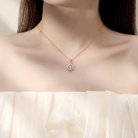 Collier en Moissanite 6mm Coupe Ronde avec Pendentif Halo Étoile en Argent Sterling 925 – En Stock, Vente en Gros, Bijoux Fins pour Boutiques